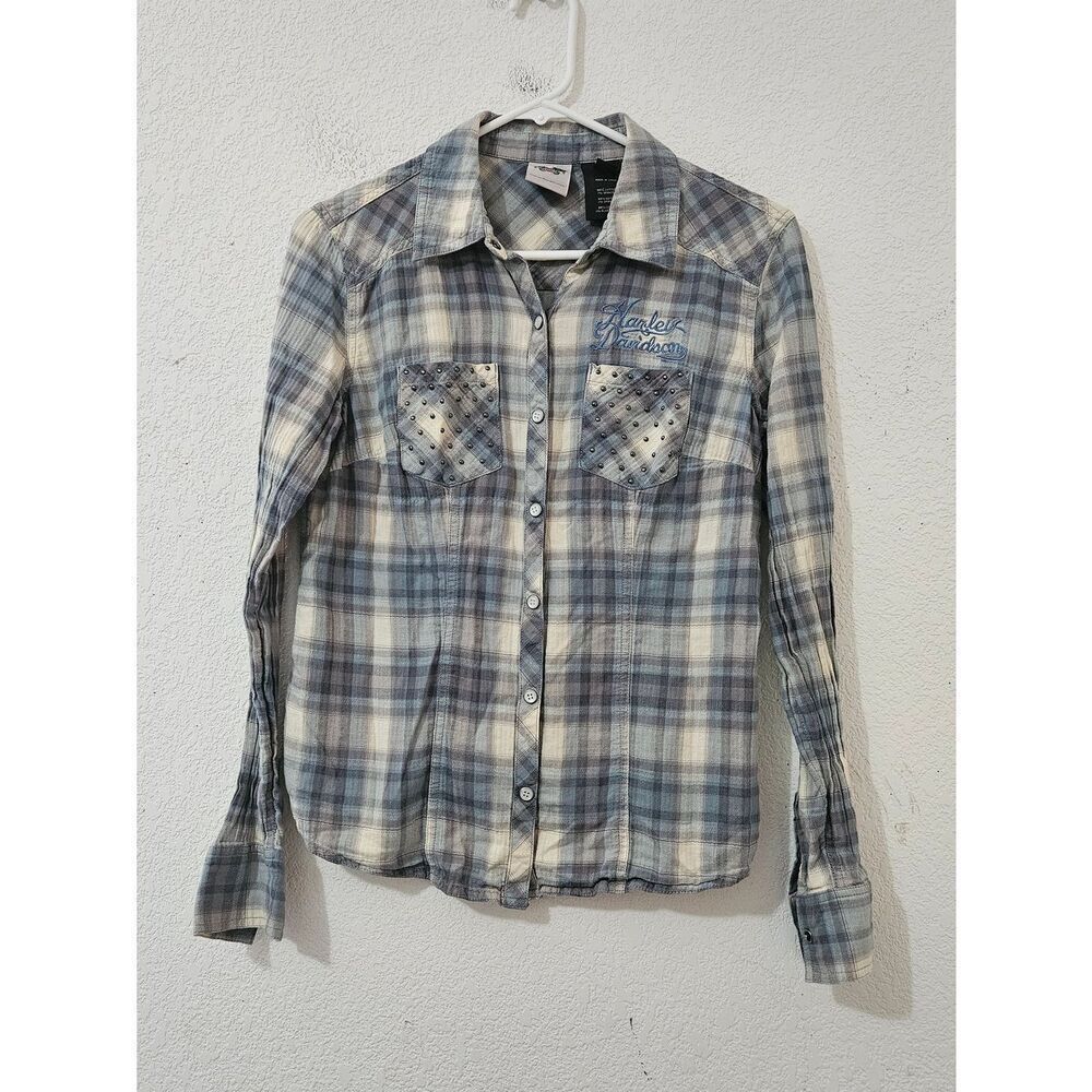 Harley-Davidson Light Plaid Studded Shirt